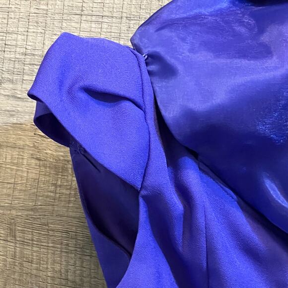 VTG 80's Michael Marcella Purple Off Shoulder Top w/Bow & Pencil Skirt Suit 4 - Picture 5 of 15